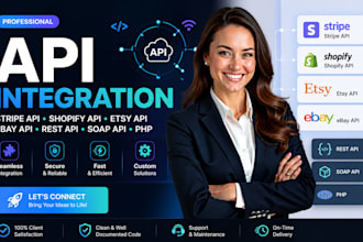 do api integration stripe api shopify api, etsy api, ebay api, rest api soap php