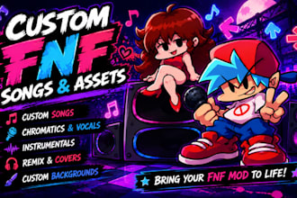 make fnf custom song, vocals, chromatics, background, remix, cover, instrumental