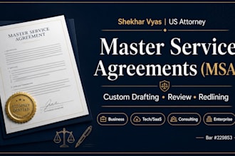 draft customized msa and service agreements for consultants