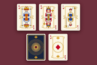 design custom playing cards poker deck court card art card back and tuck box