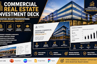 design commercial real estate pitch deck, property investment presentation