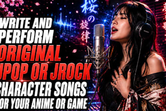write and sing original jpop or jrock character songs for your anime or game