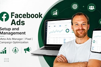 setup and manage facebook ads marketing campaign, meta ads manager, meta pixel