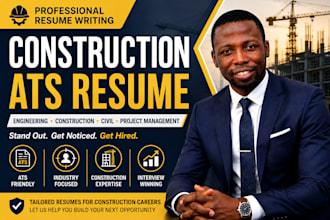 write an ats construction, engineering, hvac, civil, mechanical, hse, IT resume