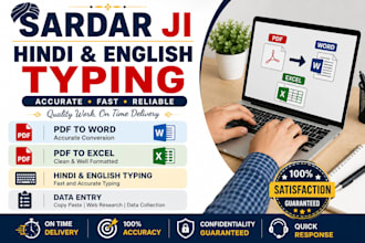 english hindi typing and data entry