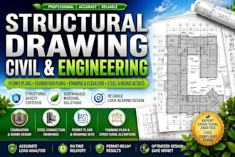 do civil and structural engineering, design, analysis and structural drawings