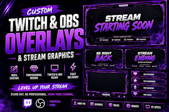 design custom twitch and obs stream overlays and graphics