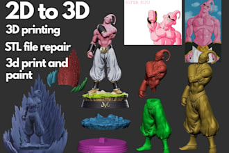 convert 2d to 3d model for 3d print and paint stl file repair 3d printing