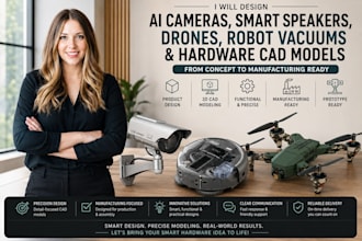 design ai camera smart speaker robot vacuum drone 3d hardware cad modelling