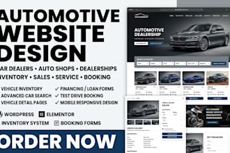 design automotive website for car dealers auto shops and dealerships