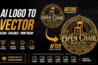 do ai logo recreation, cleanup, redesign, and print ready vector files