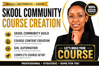 build skool community, course content creation, ghl automation, course creation