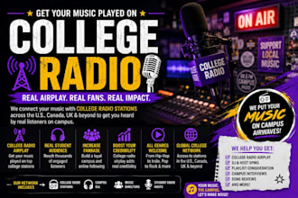 spin and promote you music to 5k djs blogs, tv shows and college radio station