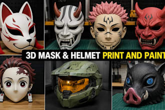 3d print and hand paint your anime cosplay mask 3d helmet armor prop stl file