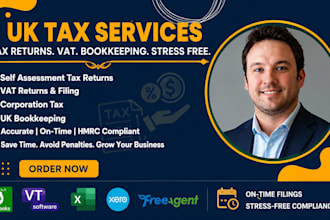 do UK tax returns, vat returns, bookkeeping, corporation tax and self assessment