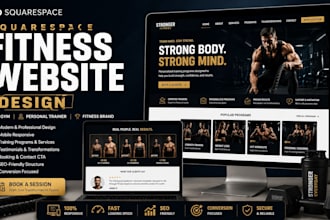 design squarespace gym website personal trainer website fitness brand website