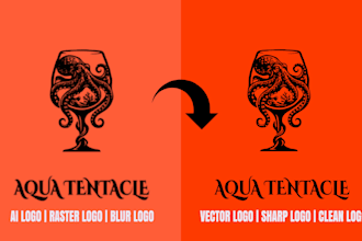 do manual vector tracing, vectorize ai logo, fix, redraw or recreate to vector