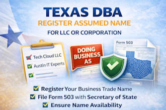 register texas dba assumed name and file form 503 for llc or corporation