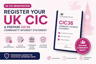 register your UK cic and prepare cic36 community interest statement