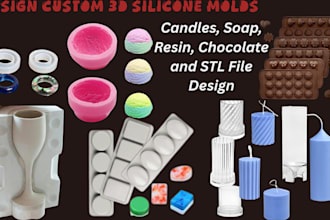 design custom 3d silicone molds for candles soap resin chocolate stl file