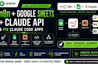 setup n8n google sheets claude API automation fix claude code apps sheets