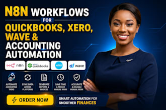 build n8n workflows for quickbooks, xero, wave and accounting automation