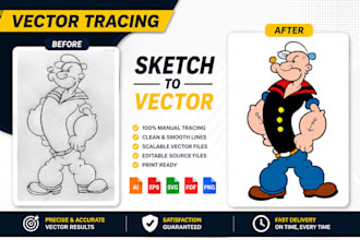 ill do vector tracing logo vectorize image to vector ai svg eps