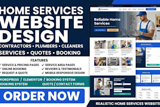 design home services website for contractors plumbers and cleaners
