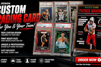 create unique sports trading cards and custom tcg card designs