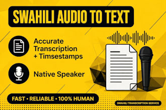 transcribe swahili audio to text accurately with time stamps