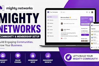 create mighty network membership website, mighty networks design, online course