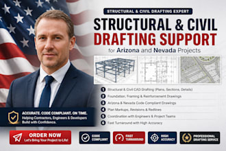 structural and civil drafting support for arizona and nevada  projects