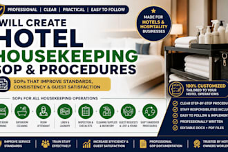 create hotel room housekeeping cleaning sop creation operation manual procedures