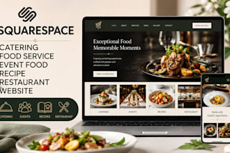 create squarespace catering food service event food recipe restaurant website