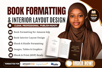 do book interior layout design paperback kindle ebook formatting for amazon kdp