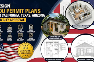 draw adu permit plans california texas arizona for city approval