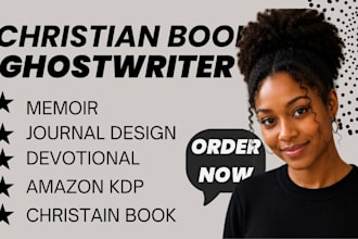christian ghostwriting devotion memoir journal design ebook novel ghostwriter