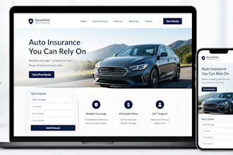 design auto insurance website, car insurance website, insurance agency