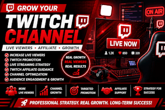 manage your twitch channel, grow live viewers and help with twitch affiliate
