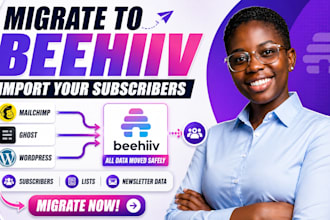 migrate mailchimp, ghost or wordpress to beehiiv and import subscribers