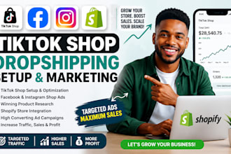 setup tiktok shop dropshipping tiktok fb instagram shop ads shopify marketing