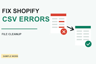 fix shopify product CSV errors before import