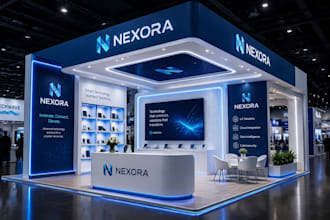 design trade show booth, exhibition stand and booth graphics