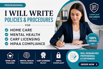 create a complete hipaa compliant policy manual for home care, group home, alf
