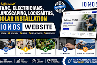 design hvac electricians landscaping locksmiths solar installation ionos website