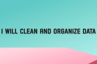 clean and organize your data