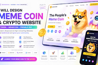 design a professional crypto token, memecoin, or presale ico website