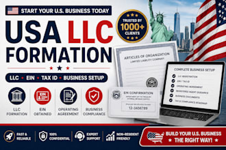 form your US llc, obtain ein and provide complete business setup