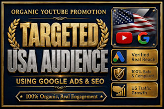 do organic USA youtube video promotion, dailymotion promotion, channel growth