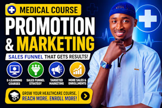 medical course promotion, healthcare elearning course marketing sales funnel